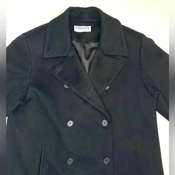 Forecaster Of Boston Women’s Pea Coat Jacket Black Wool Double Breasted Size- 8 - Picture 6 of 12